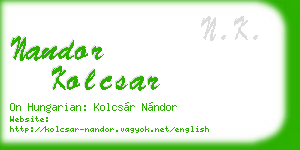 nandor kolcsar business card