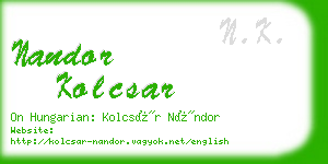 nandor kolcsar business card